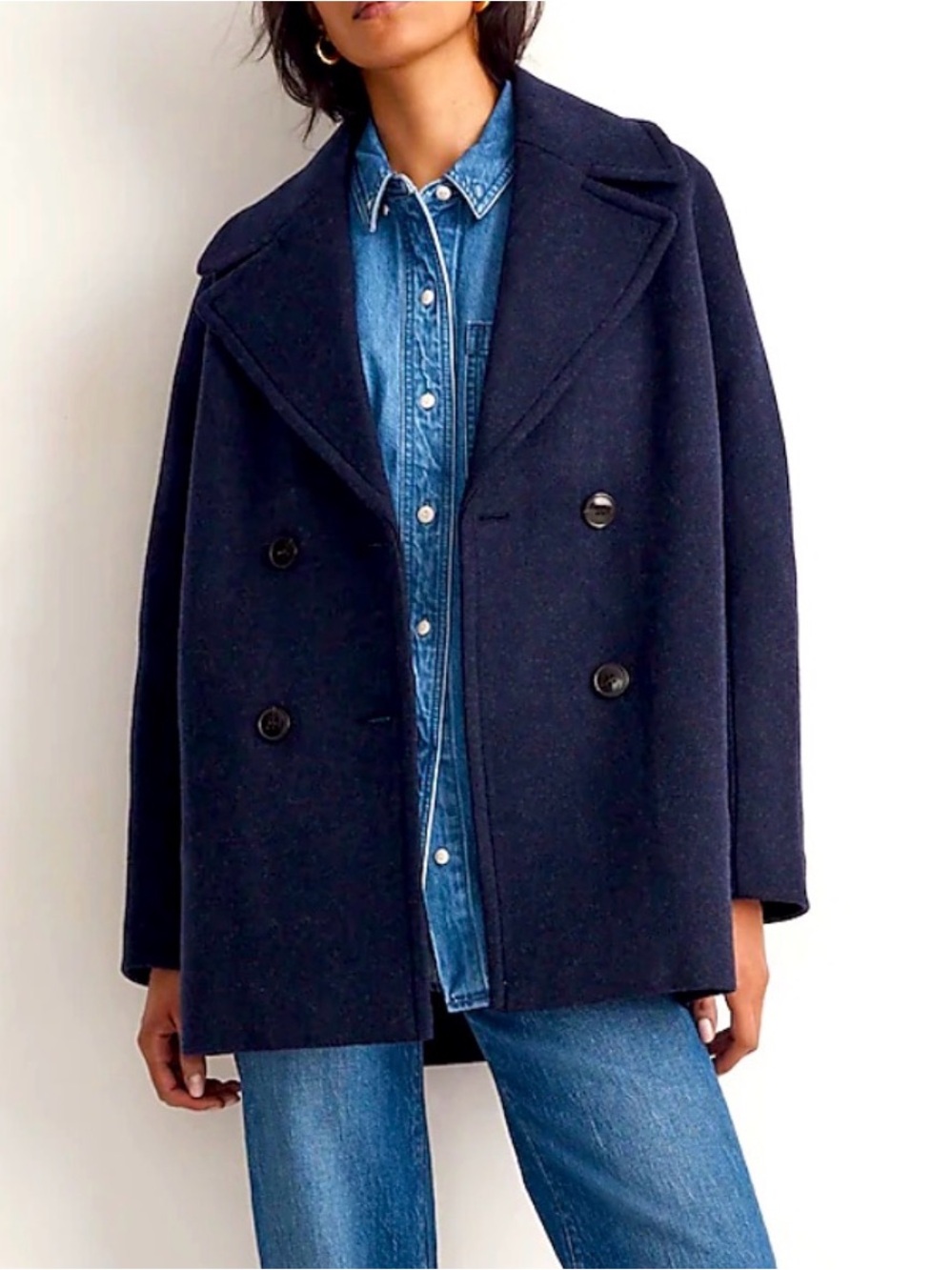 NWT Madewell Carville Oversized Peacoat in Insuluxe XS
